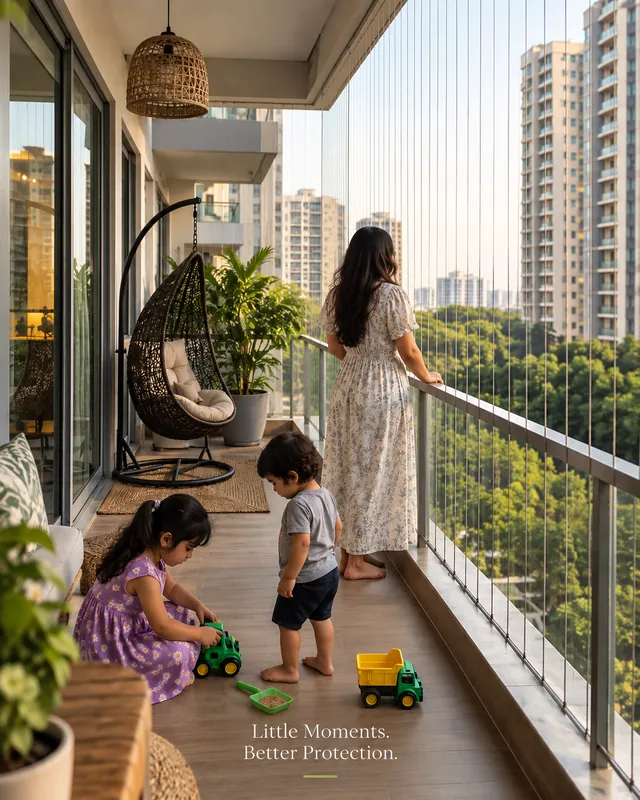 Invisible grill for balcony in Delhi NCR